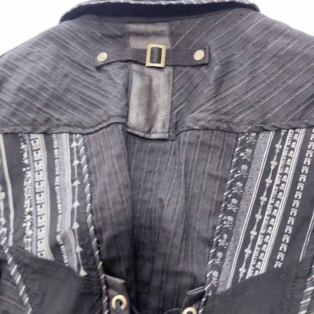 美品OZZ Croce オッズオン ストレッチテーラードジャケット スカル黒