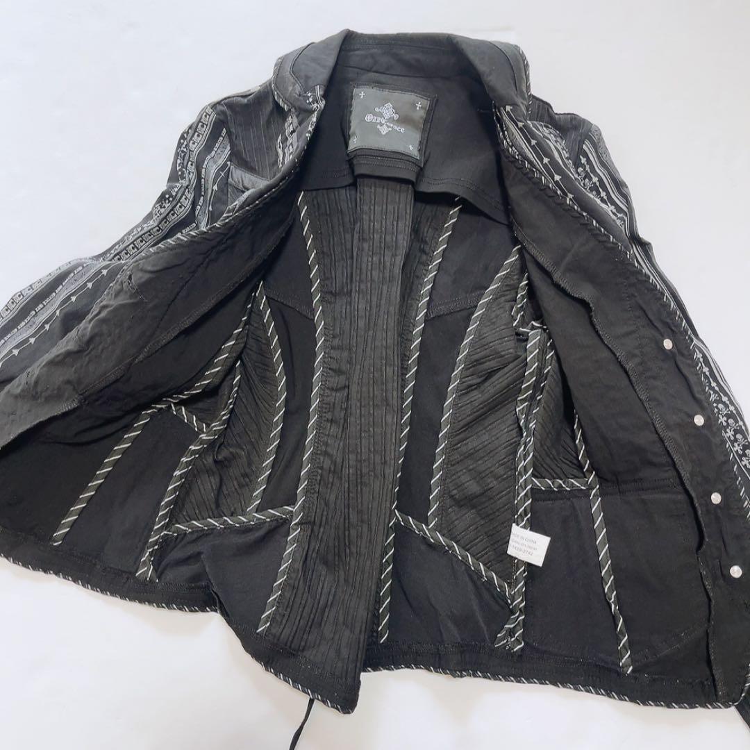 美品OZZ Croce オッズオン ストレッチテーラードジャケット スカル黒