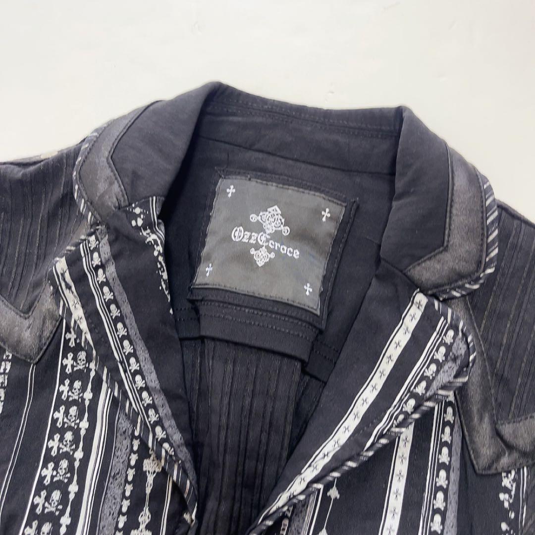 美品OZZ Croce オッズオン ストレッチテーラードジャケット スカル黒