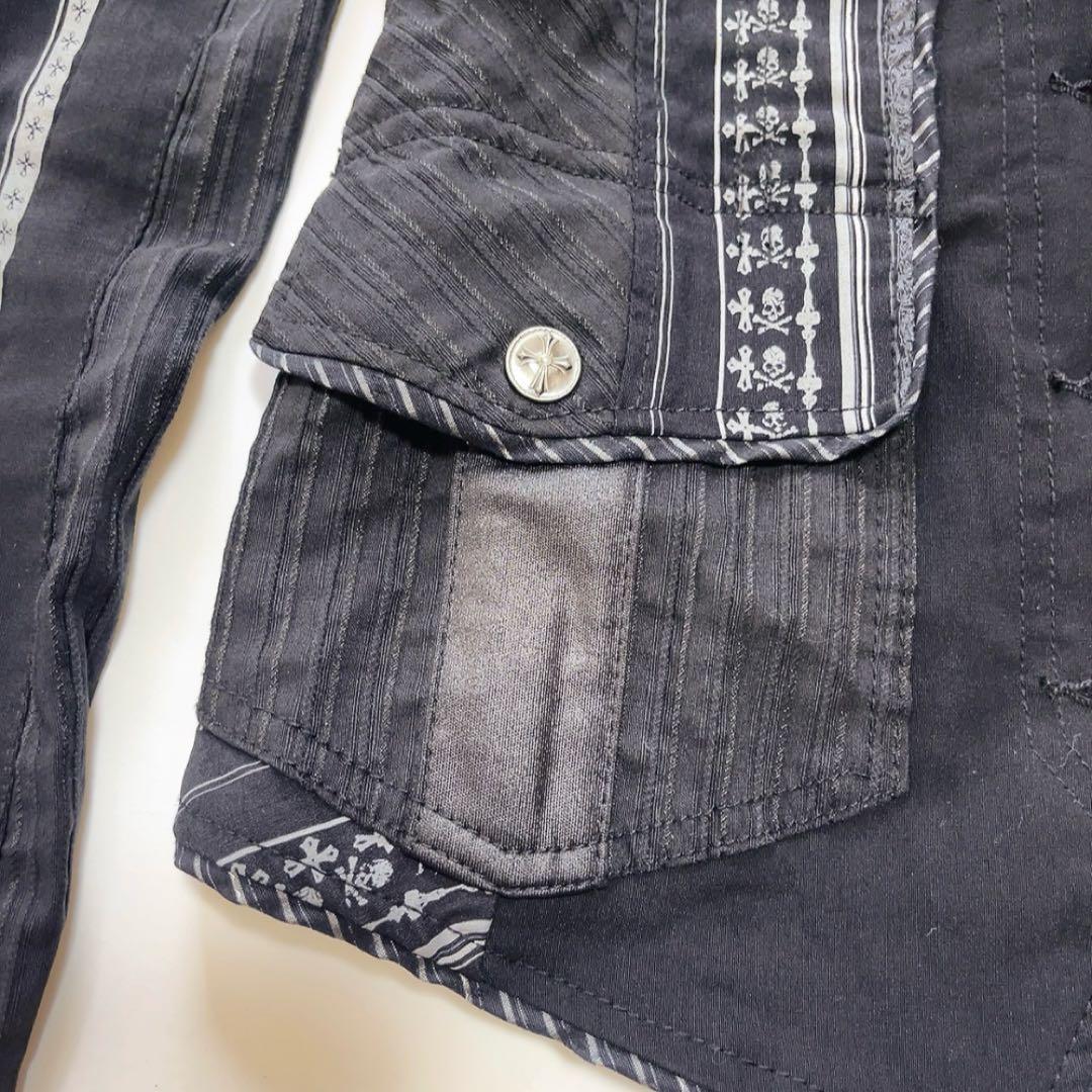 美品OZZ Croce オッズオン ストレッチテーラードジャケット スカル黒