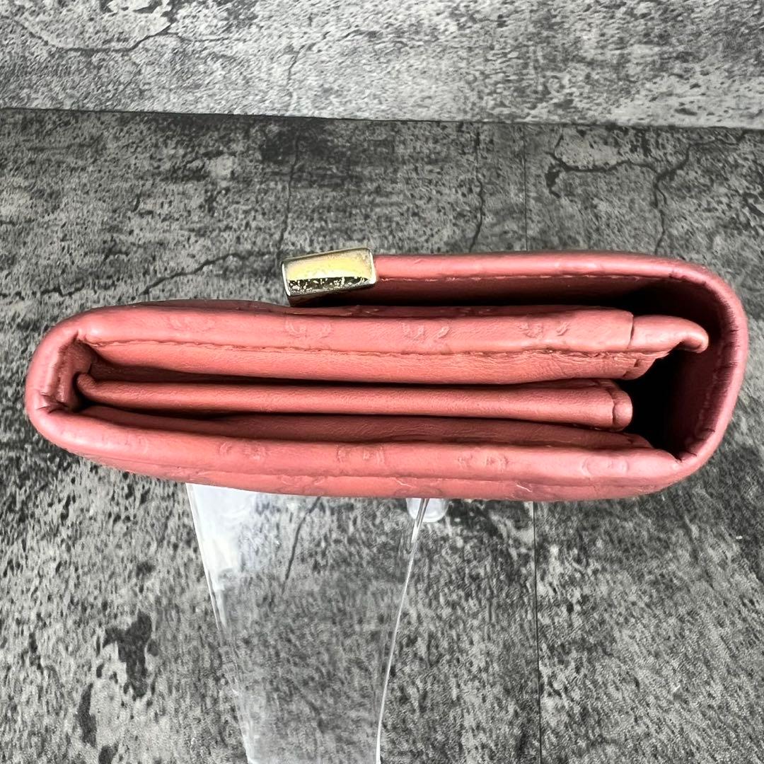 GUCCI マイクロGG シマ レザー 長財布 ピンク