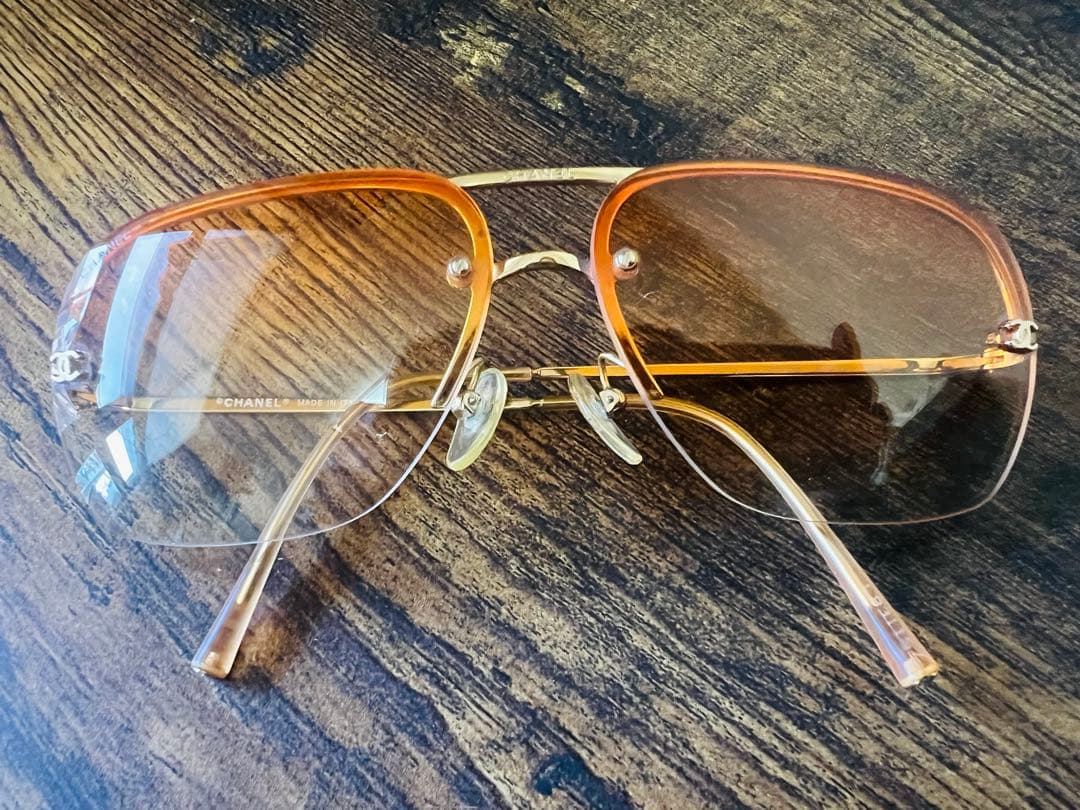 o*o様 美品シャネル 【ココマーク】オレンジ グラデーションサングラス　秋冬に