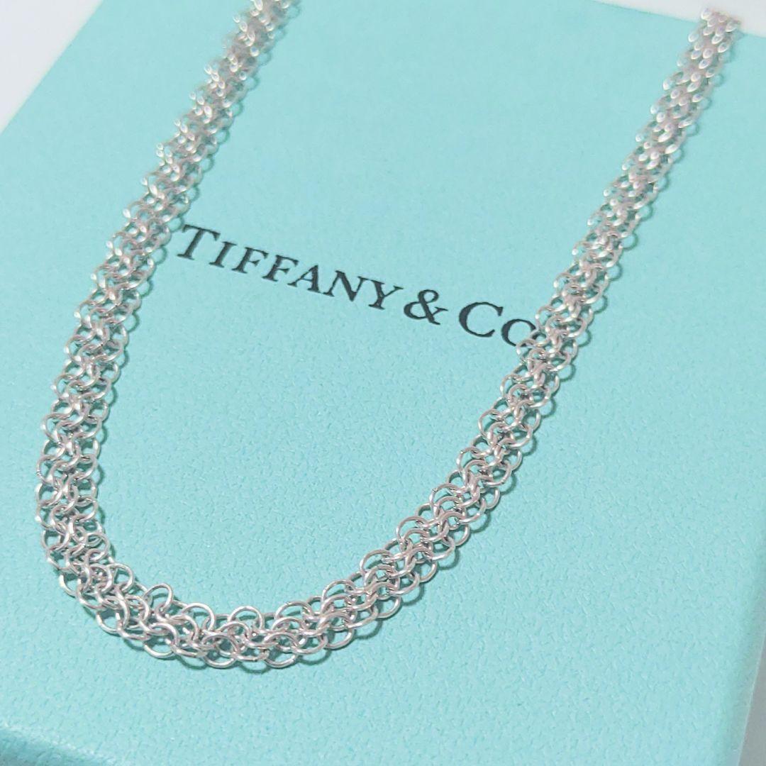 【未使用級】Tiffanyサマセットメッシュネックレス ペンダント 極美品