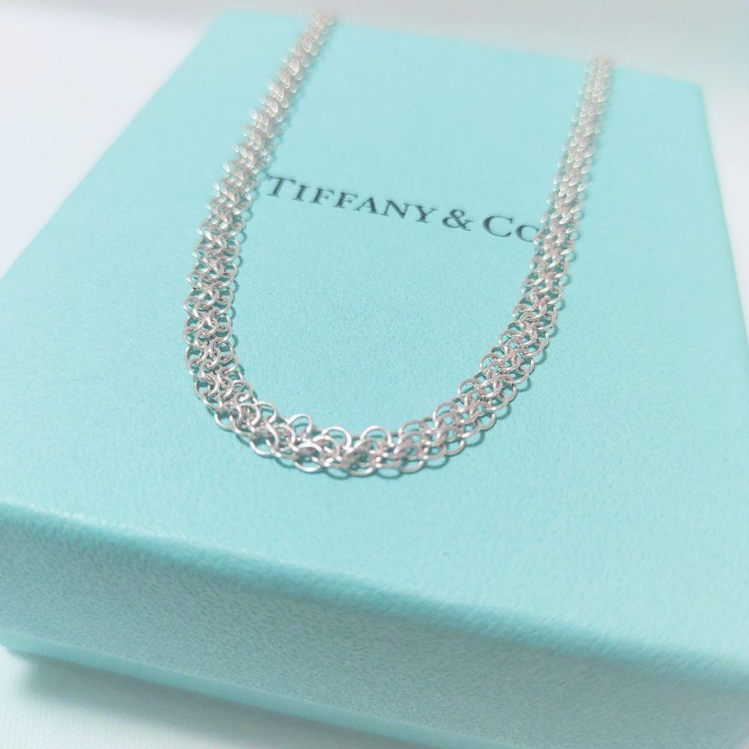 【未使用級】Tiffanyサマセットメッシュネックレス ペンダント 極美品