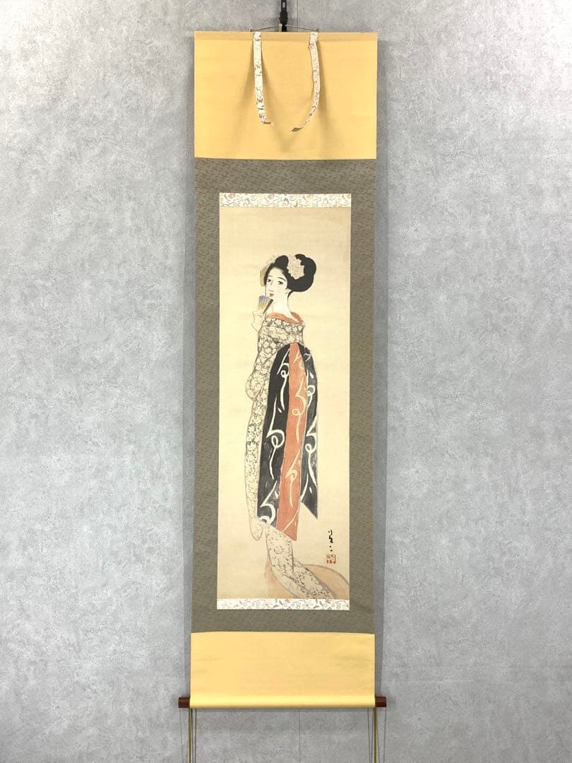 掛軸 竹下夢二 舞姫 木箱 工芸 夢二郷土美術館監修 美人画