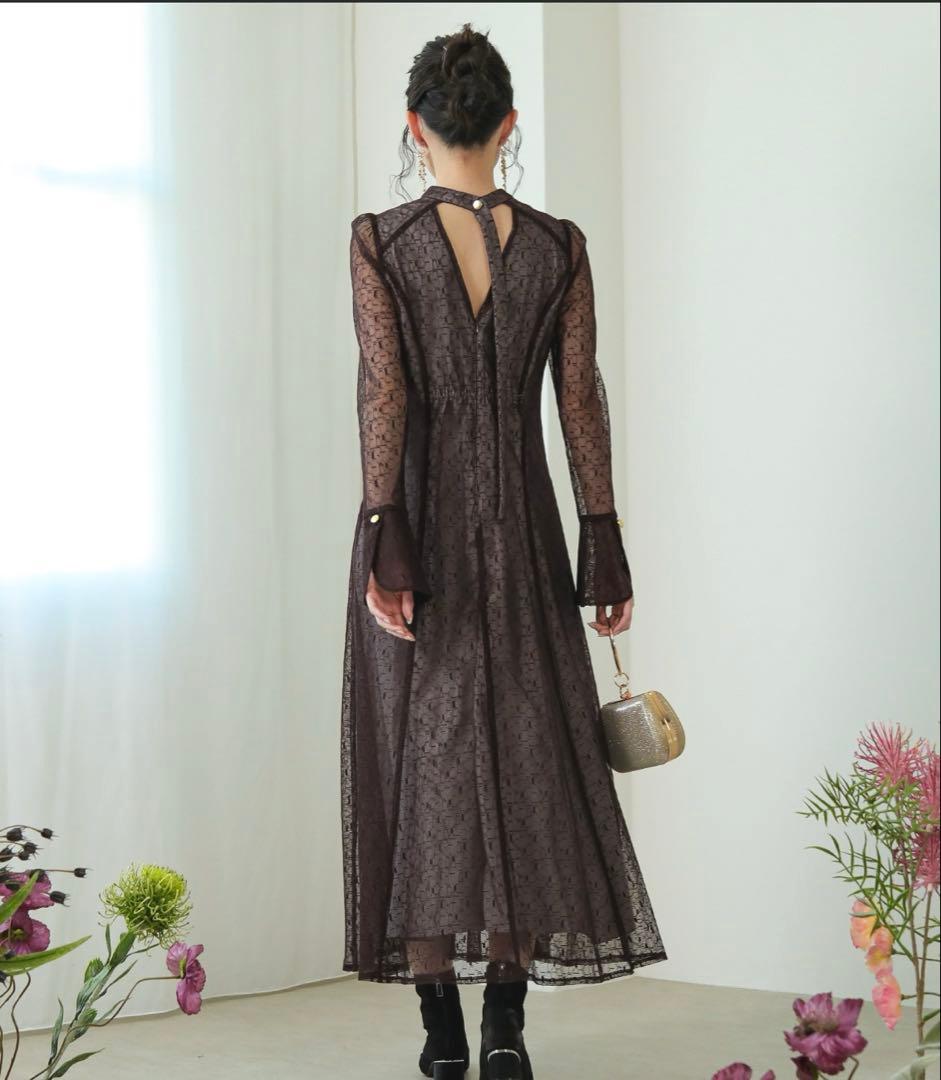 【niana】バックオープンジオメトリックドレス パーティードレス 結婚式