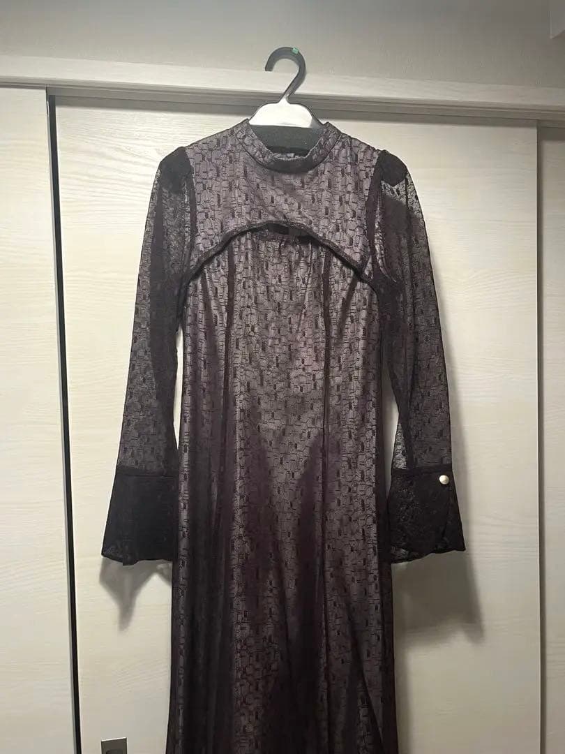 【niana】バックオープンジオメトリックドレス パーティードレス 結婚式