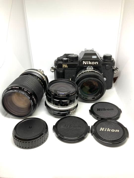 美品動作品 Nikon FA + NIKKORオールドレンズ3本 セット
