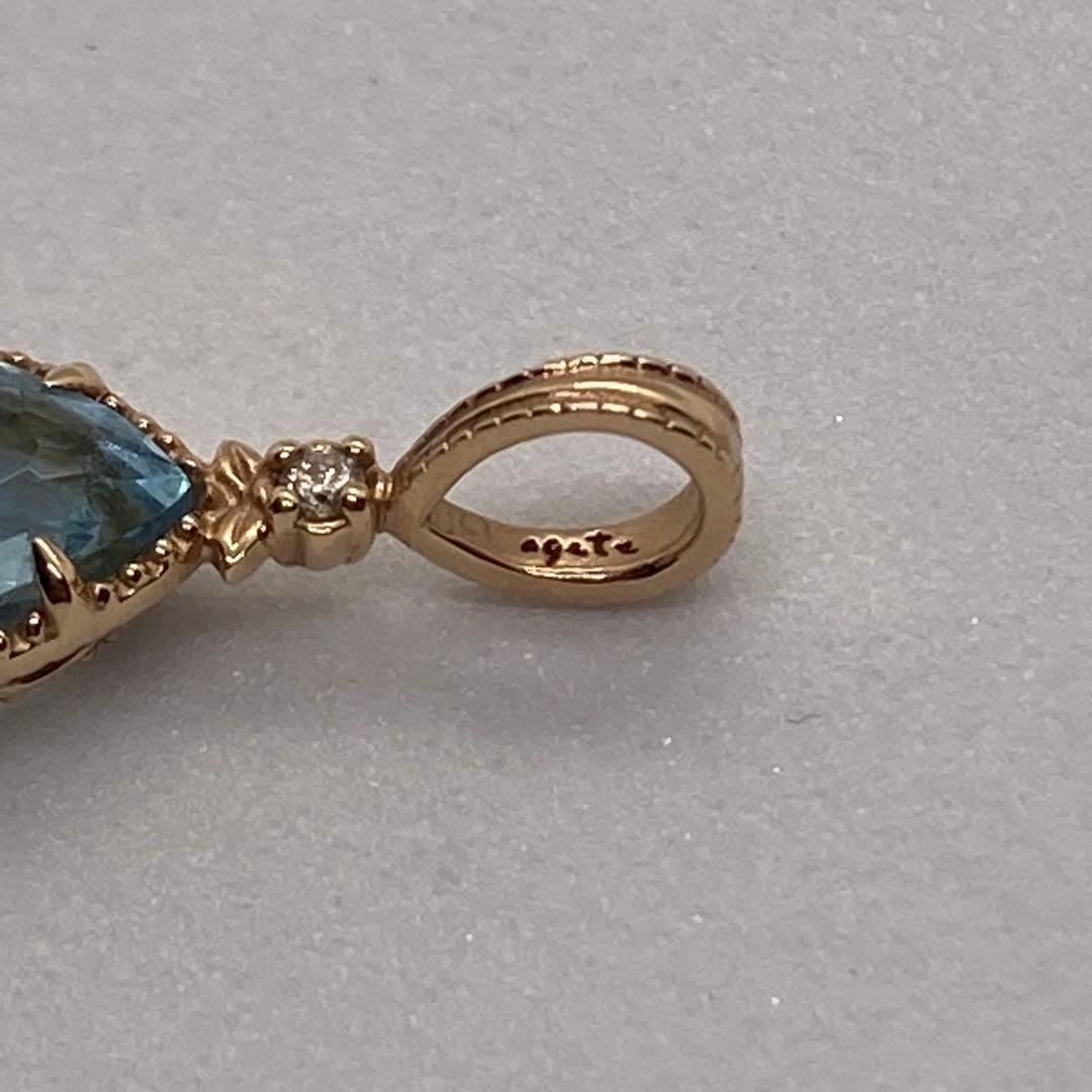 agete チャーム　アクアマリンとダイヤモンド