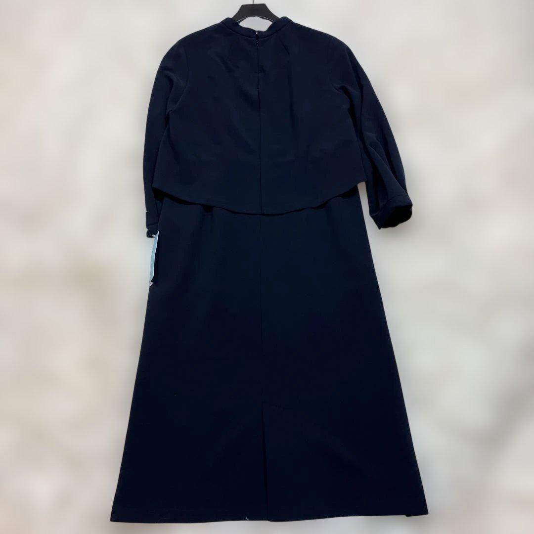 新品未使用タグ付き 組曲 ワンピース レース切替え セレモニー ネイビー L