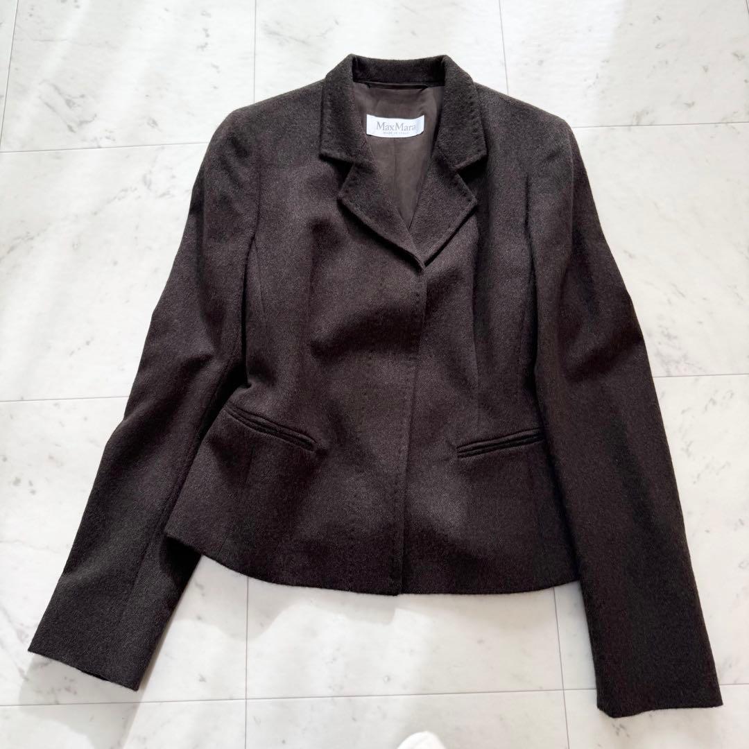 【美品】Max Mara マックスマーラ スカートスーツ アンゴラ 白タグ