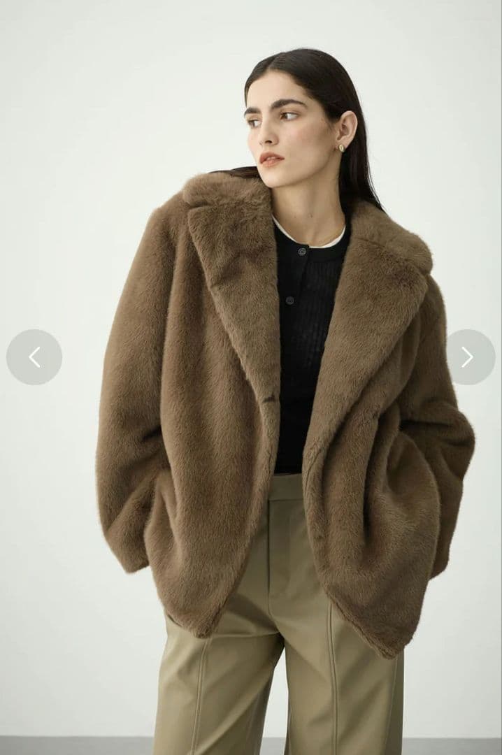 ブラウン　ファーコート　ノーク