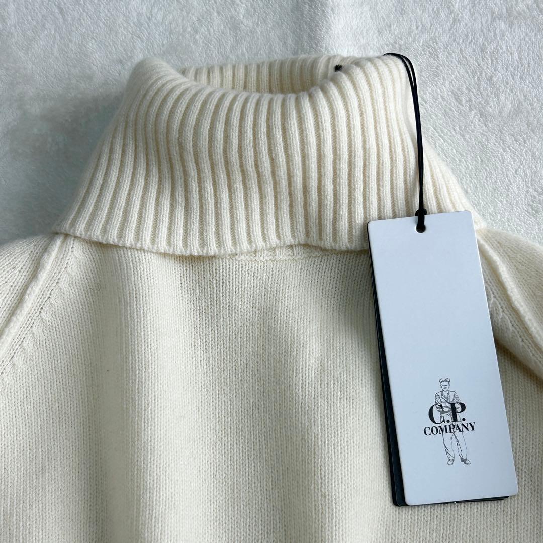 未使用級 シーピーカンパニー アームレンズ ゴーグル タートルネックニット46白