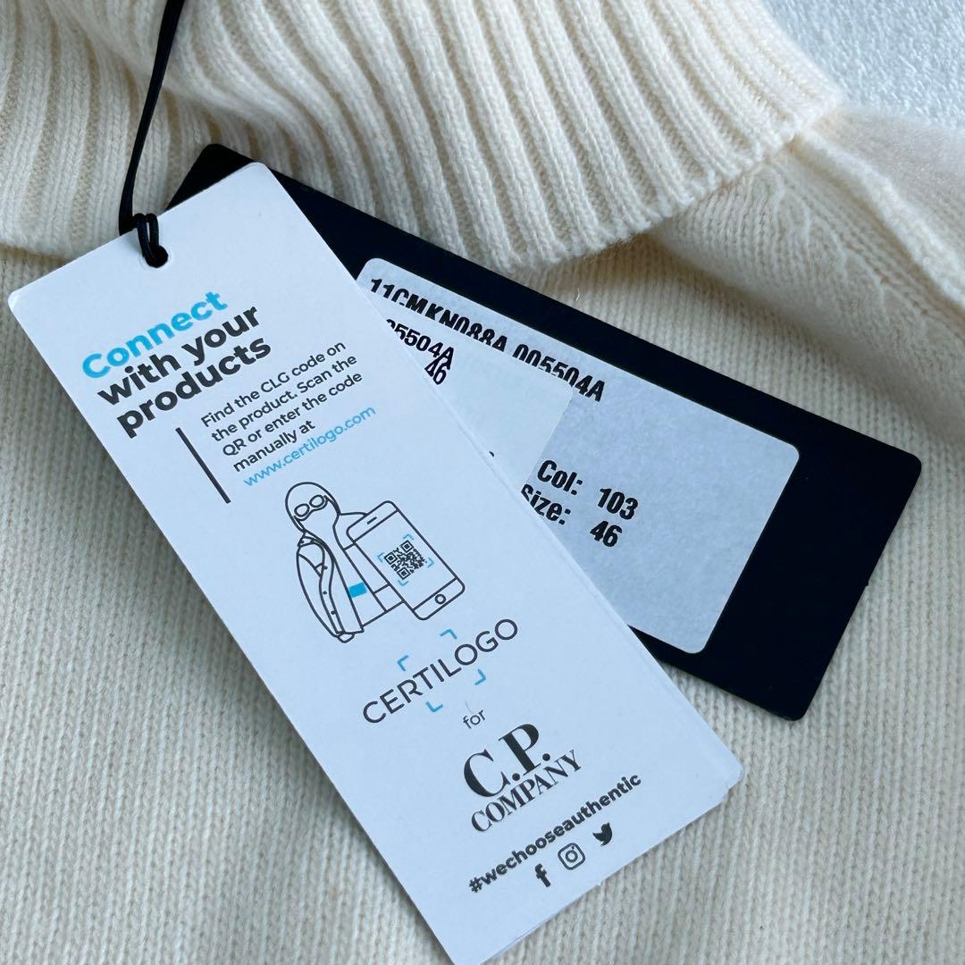 未使用級 シーピーカンパニー アームレンズ ゴーグル タートルネックニット46白