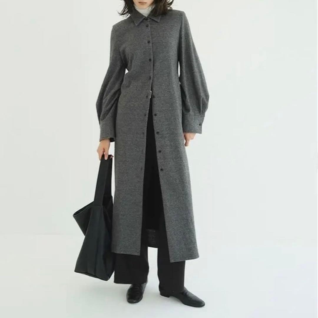 【25AW】CLANE POWER SHOULDER WOOL ONEPIECE