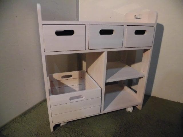 アウトレット【新品/全国一律送料無料】天然木キッチンワゴンカウンター【ホワイト】