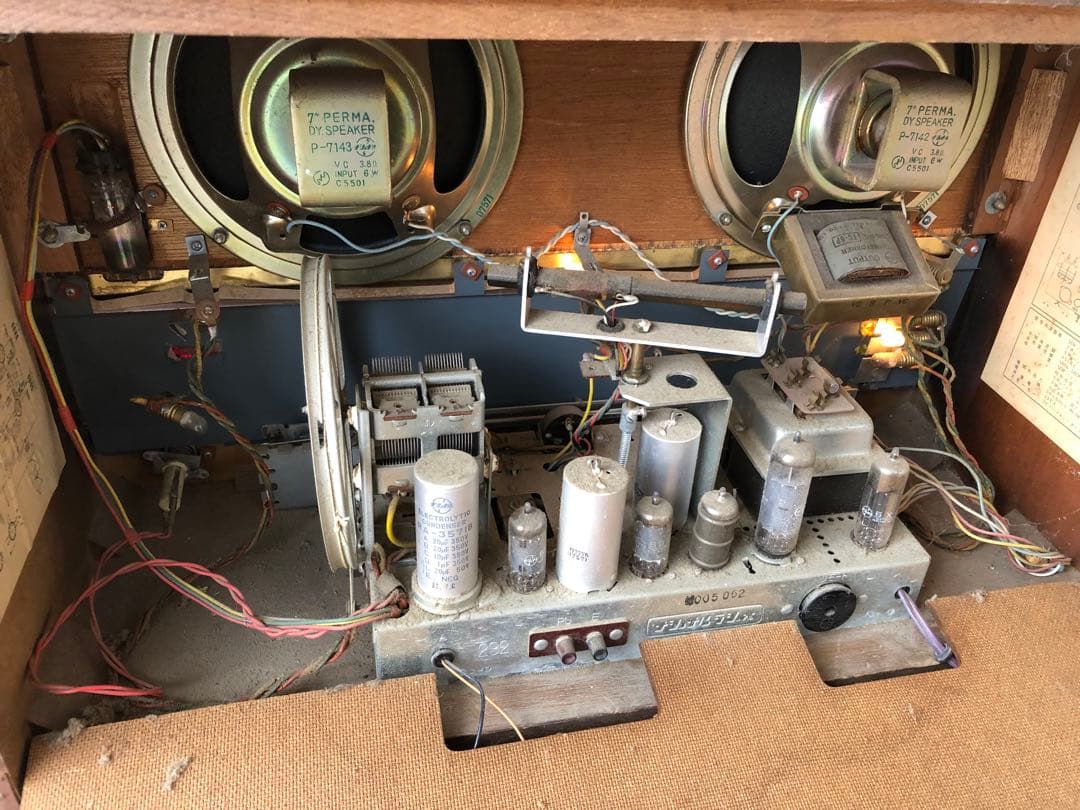 ナショナル 真空管ラジオ 当時物 年代物通電のみ(J66)