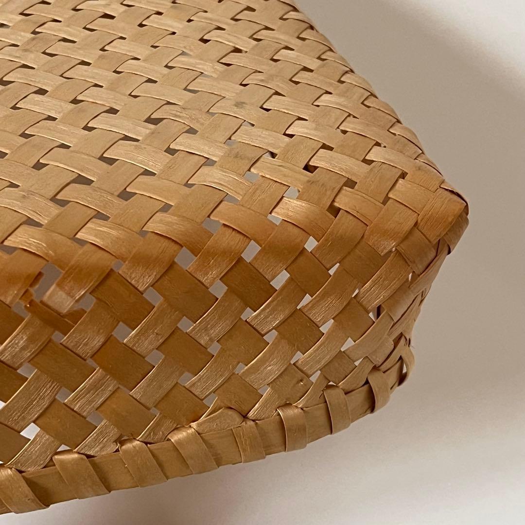 秋田 イタヤ細工 文箱 文庫 A4 イタヤカエデ かご 籠カゴ 四ツ目編み