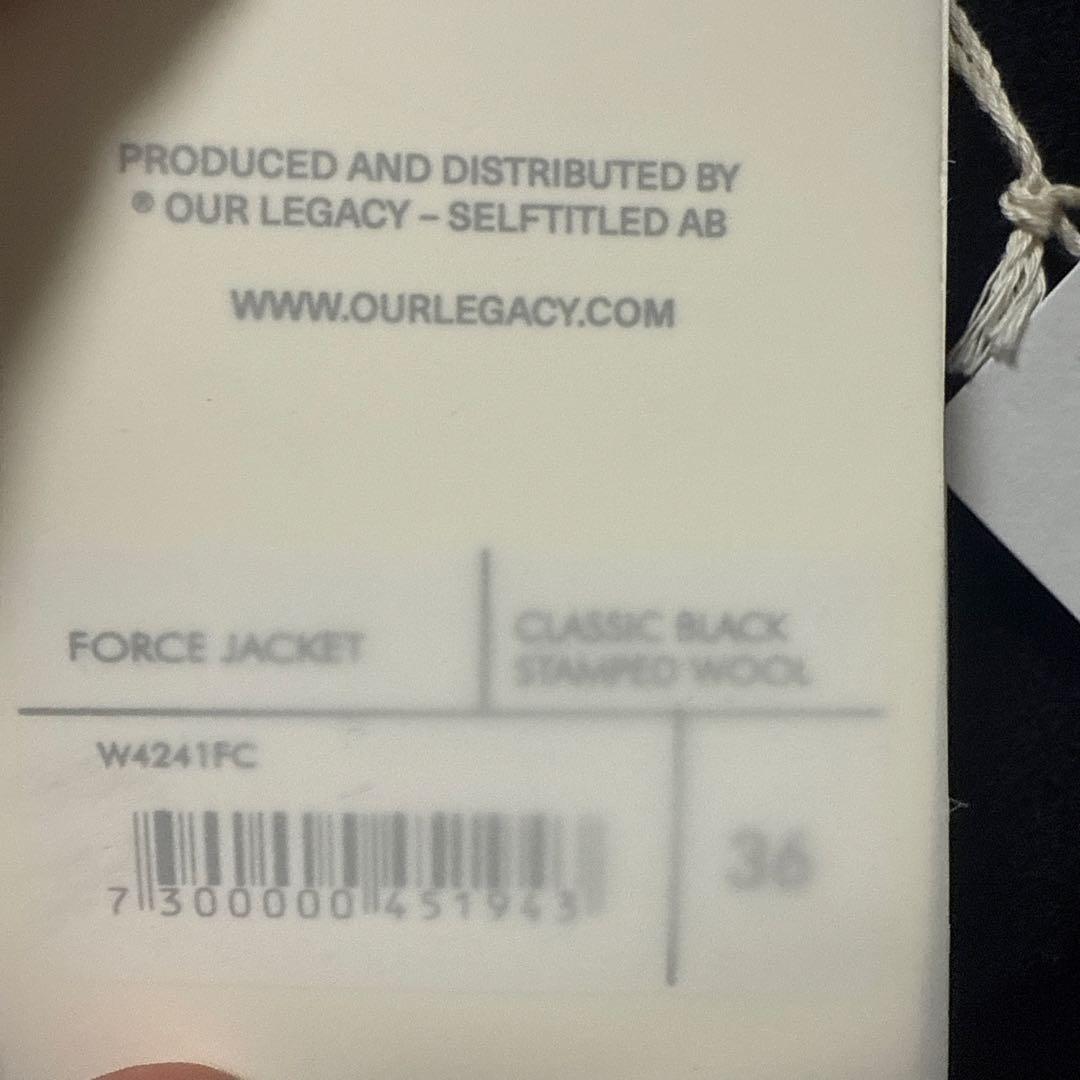 ジャケット・アウター ourlegacy 24aw force jacket 36