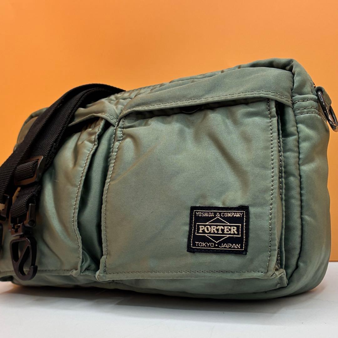 【美品✨】ポーター タンカー ショルダーバッグ ボディバッグ セージグリーン