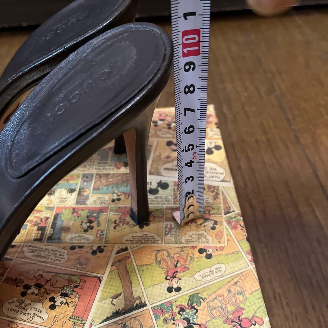 GUCCI ホワイト ブラック ミュール 約10cmヒール