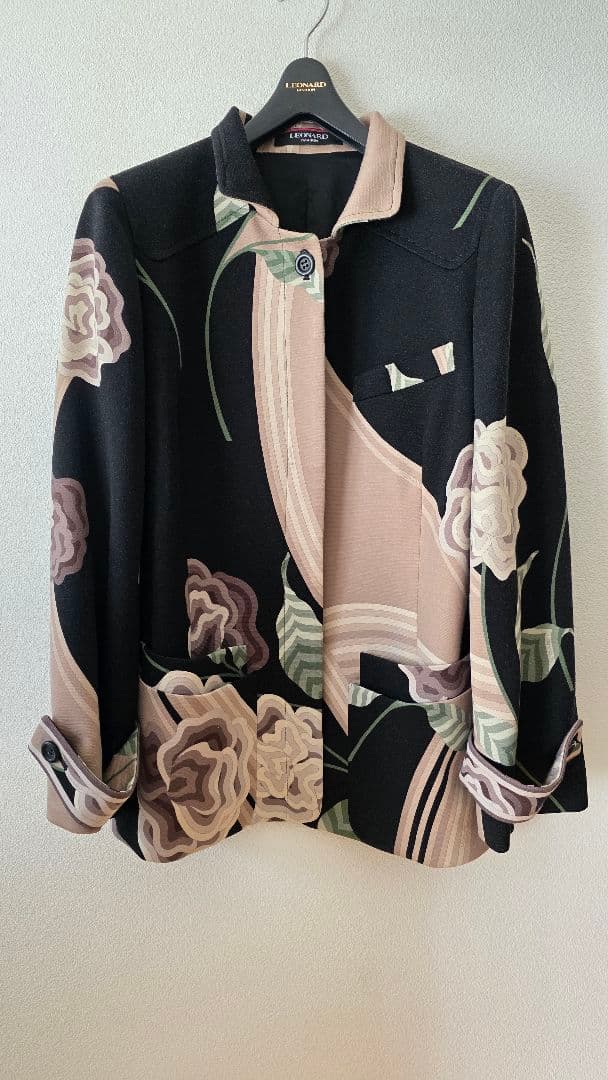 LEONARD フラワープリント テーラードジャケット