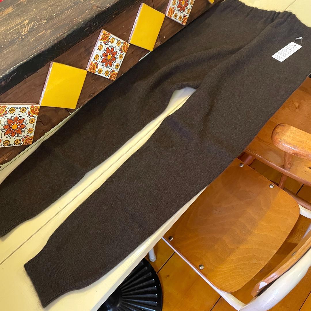 ヤクナチュラルウールレギンスダークブラウン　XL