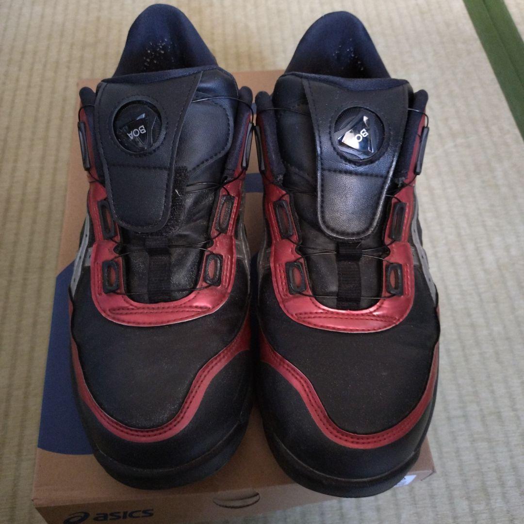 CP306 限定　ブラックXレッドメタリックxシルバー　アシックス　安全靴