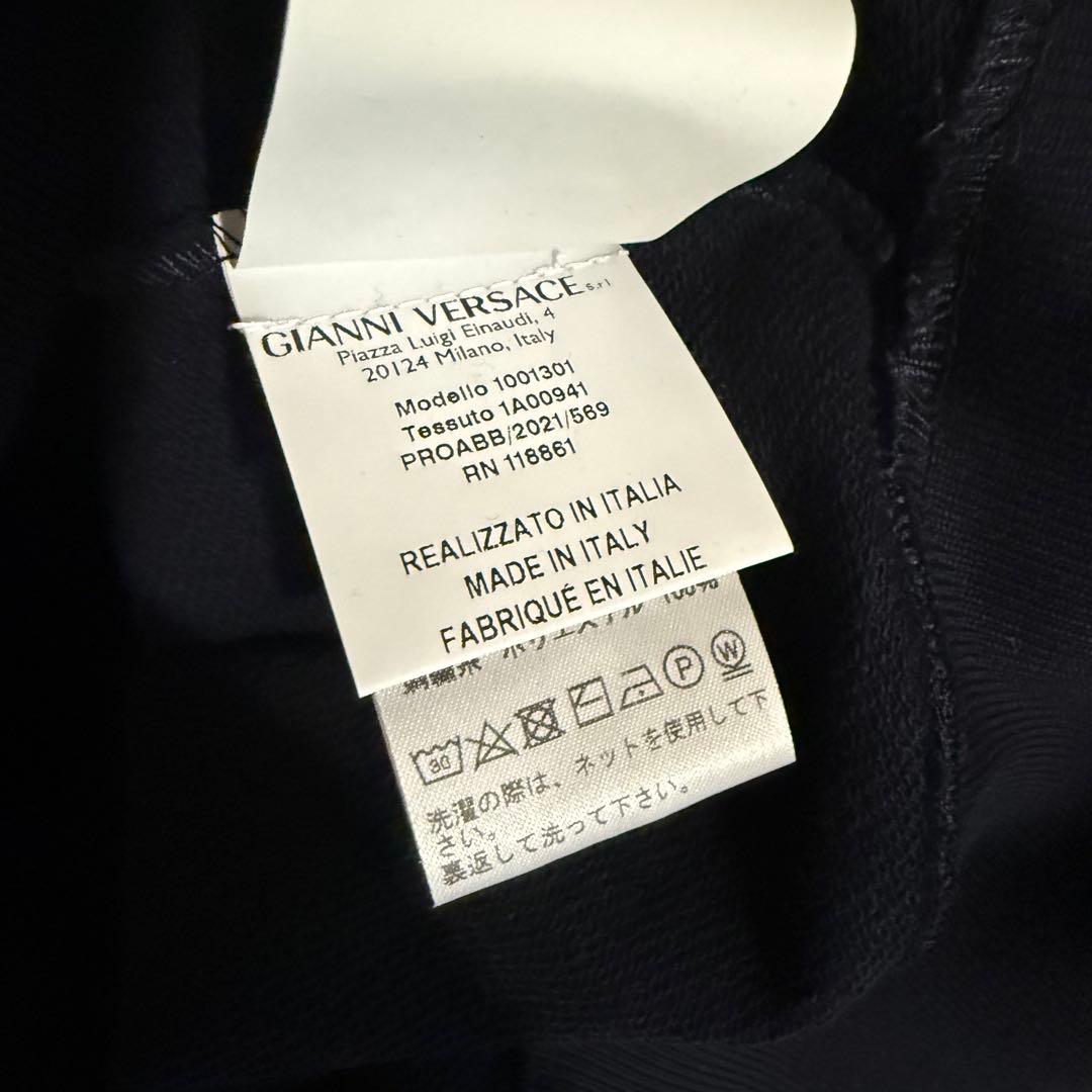 VERSACE ネイビー プリント スカーフ スウェット トレーナー