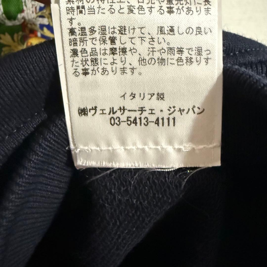 VERSACE ネイビー プリント スカーフ スウェット トレーナー