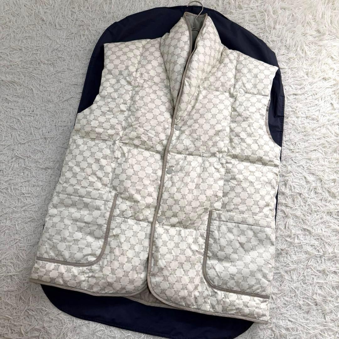 17793✨セリーヌ マカダム柄 キルティングダウンベスト ホワイト