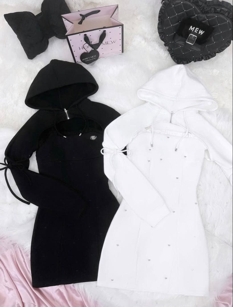 HONEYMEW ハニーミュウ スウェットアンサンブルパーカーワンピ