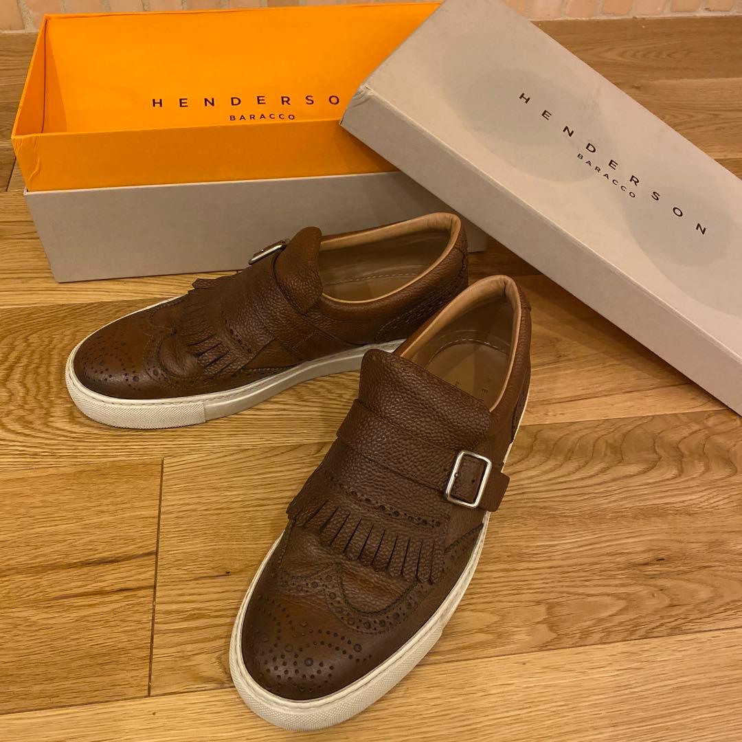 HENDERSON ウイングチップタッセル付スリッポンスニーカー 41 26cm