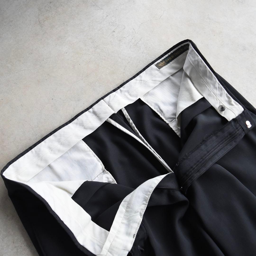 90s DOCKERSドッカーズ ツータックスラックス黒ブラック W40L30