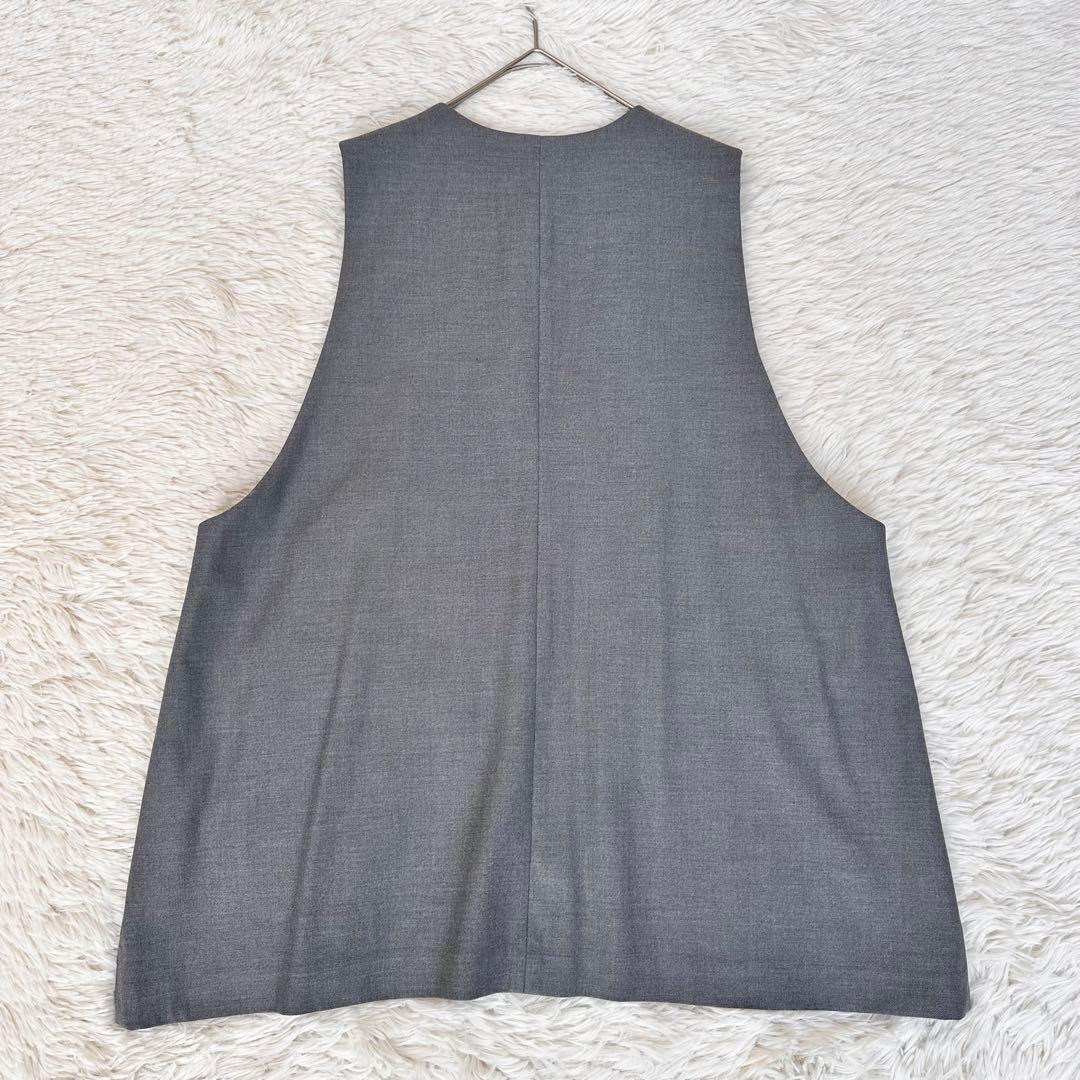 近年モデル 極美品✨ミズイロインド ディープＶネックワイドベスト グレー F