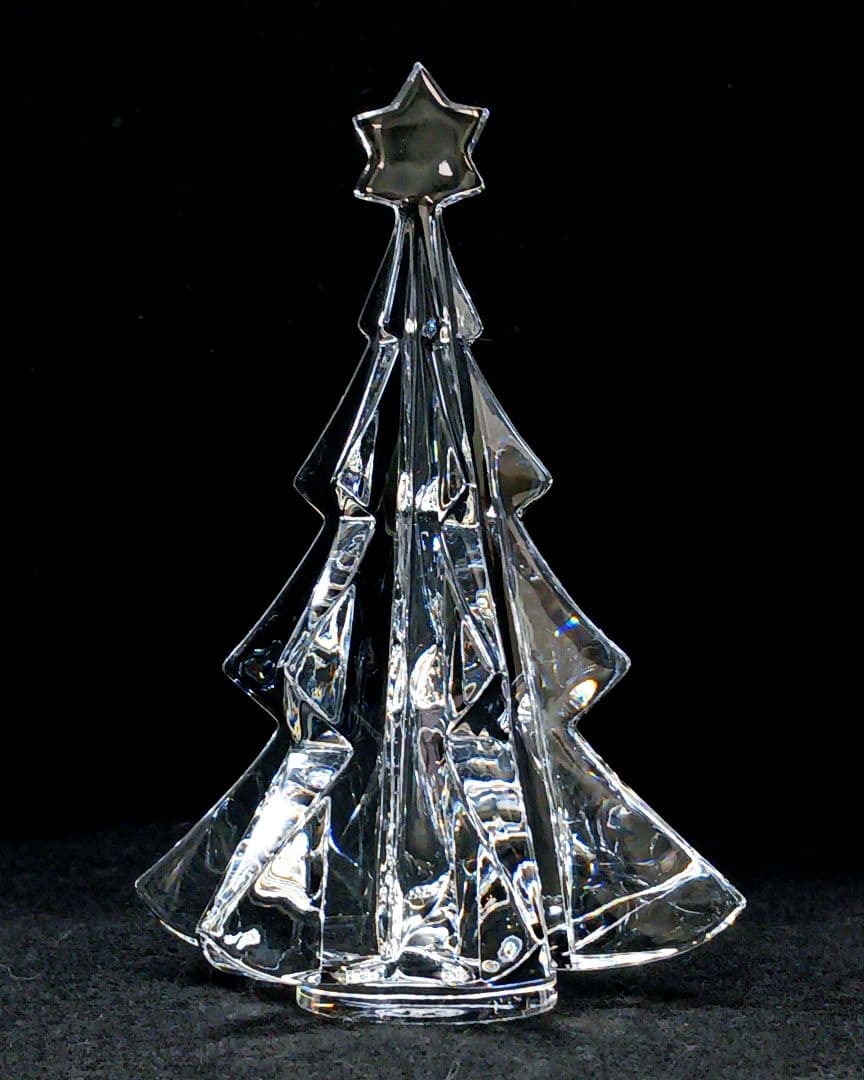 Y2799-2 バカラ クリスマスオーナメント ツリー 置物 高さ13.5㎝