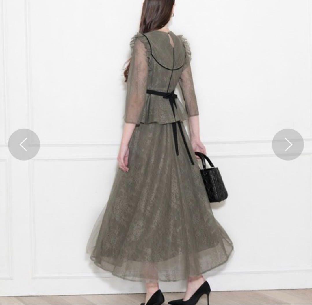 【美品】LEJA 総レース花柄ロングワンピースドレス L