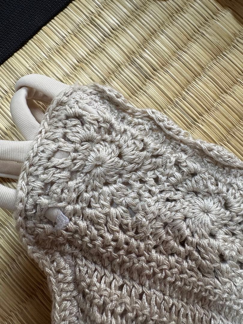 rienda Many way オフショルクロシェバンドゥ ビキニ　ベージュ　S