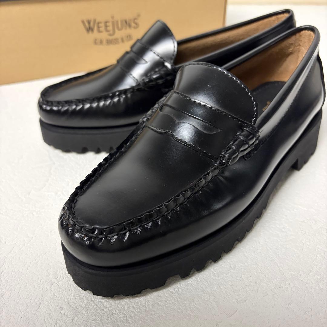 美品　G.H. Bass 厚底　ローファー　ブラック　黒　ジーエイチバス