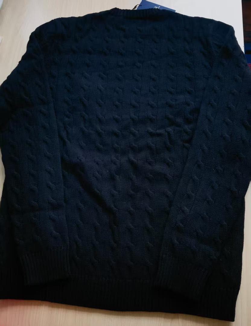 POLO RALPH LAUREN 長袖 黒 ケーブルニット セーター サイズM