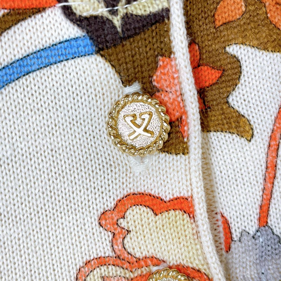 レオナール シルク混 ロングスリーブカットソー マルチカラー 花柄 L