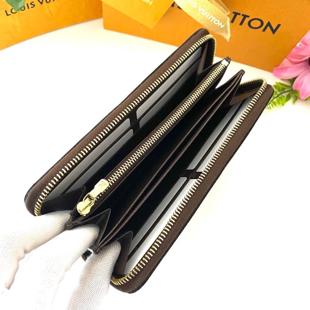 ルイ ヴィトン◎ダミエ ジッピーウォレット ラウンドファスナー 長財布 エベヌ