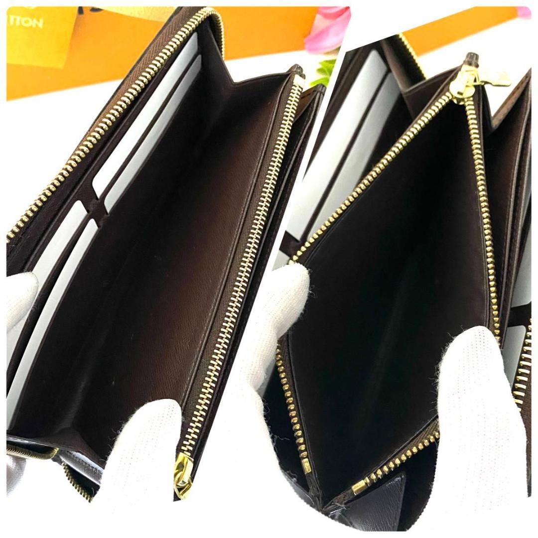 ルイ ヴィトン◎ダミエ ジッピーウォレット ラウンドファスナー 長財布 エベヌ