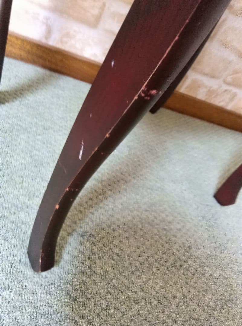 アンティーク調/猫脚　花台電話台飾り台　ブラウン　家具中古43×36×高63cm