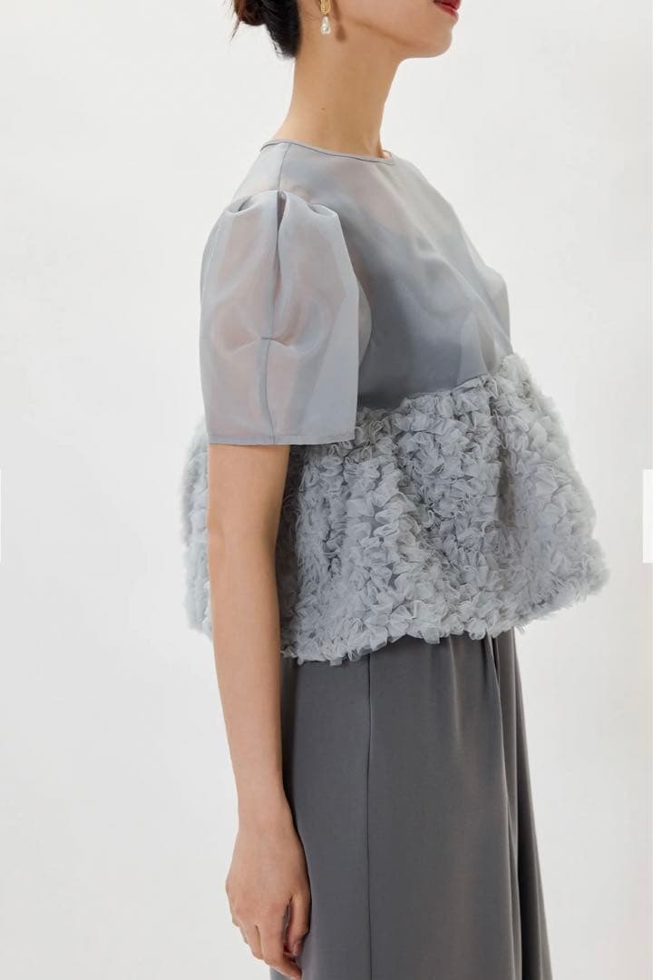 ANDRESD nianaスウェルペプラムセットアップパンツドレス グレー M