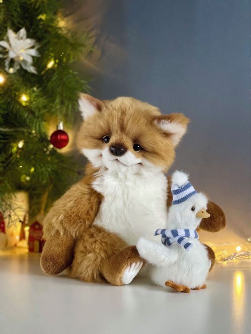 【最終価格】海外作家様作　アートドール　キツネとアヒル