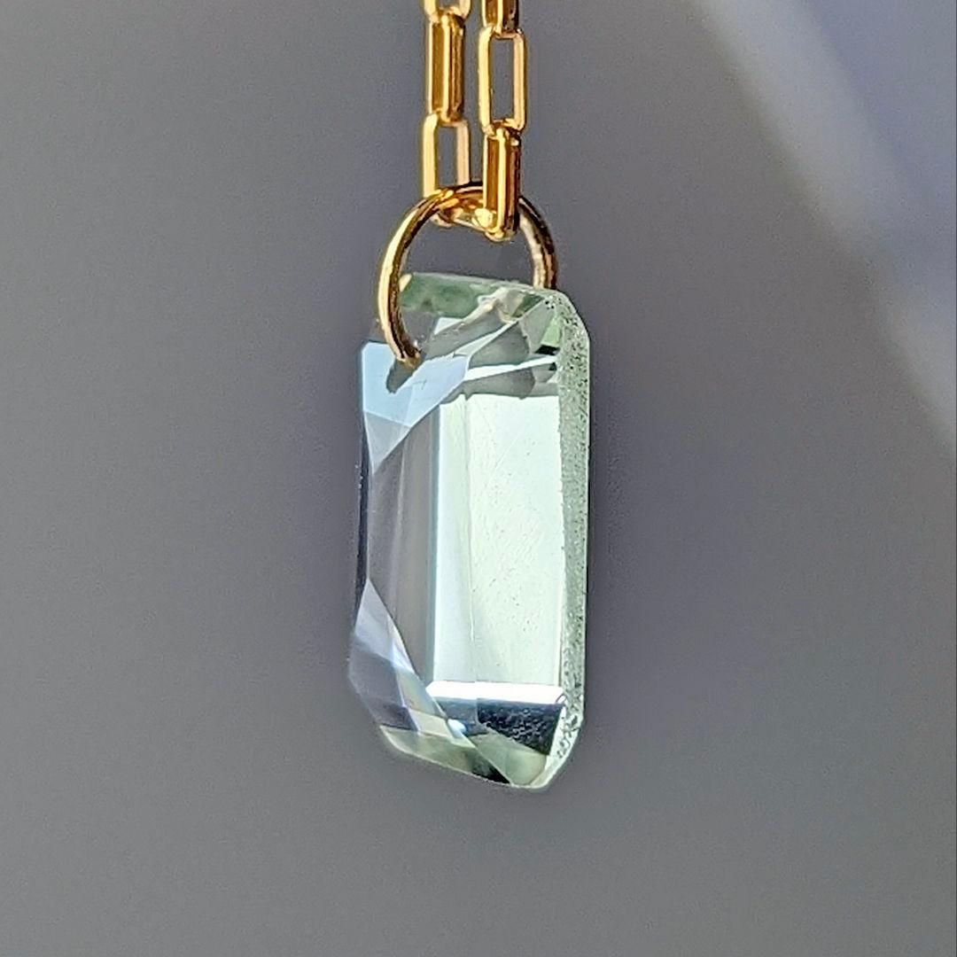 ♢N♢K18 グリーンクォーツ 4.65ct ネックレスチャーム