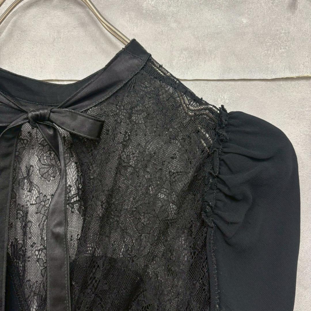 DOLCE & GABBANA レース 襟リボン デザイン ドレス N1842