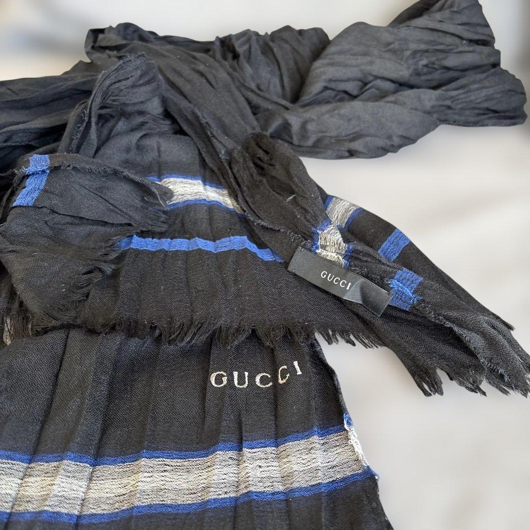 GUCCI 大判ストライプデザイン ストール