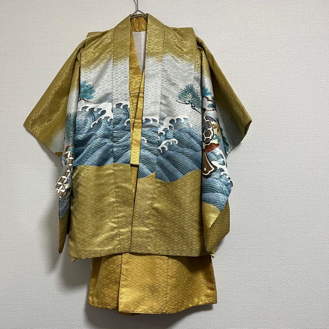 七五三　フルセット12点　男の子 5歳　龍　ゴールド　前撮り